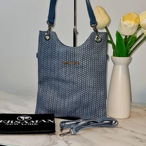 RARE Braid Embossed Leather Tote Bag PERSAMAN NY NWT